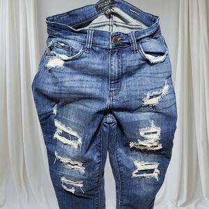 Judy Blue Distressed Blue Capris